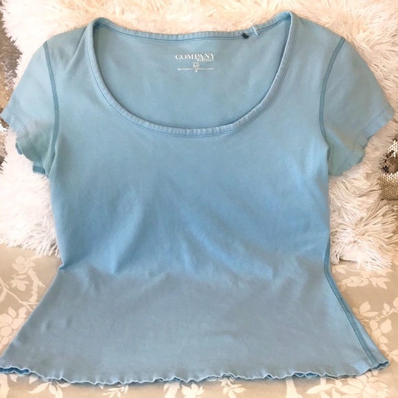 Ellen Tracy Women’s Baby Blue Short Sleeve Scoop Neck T-Shirt - Picture 1 of 7